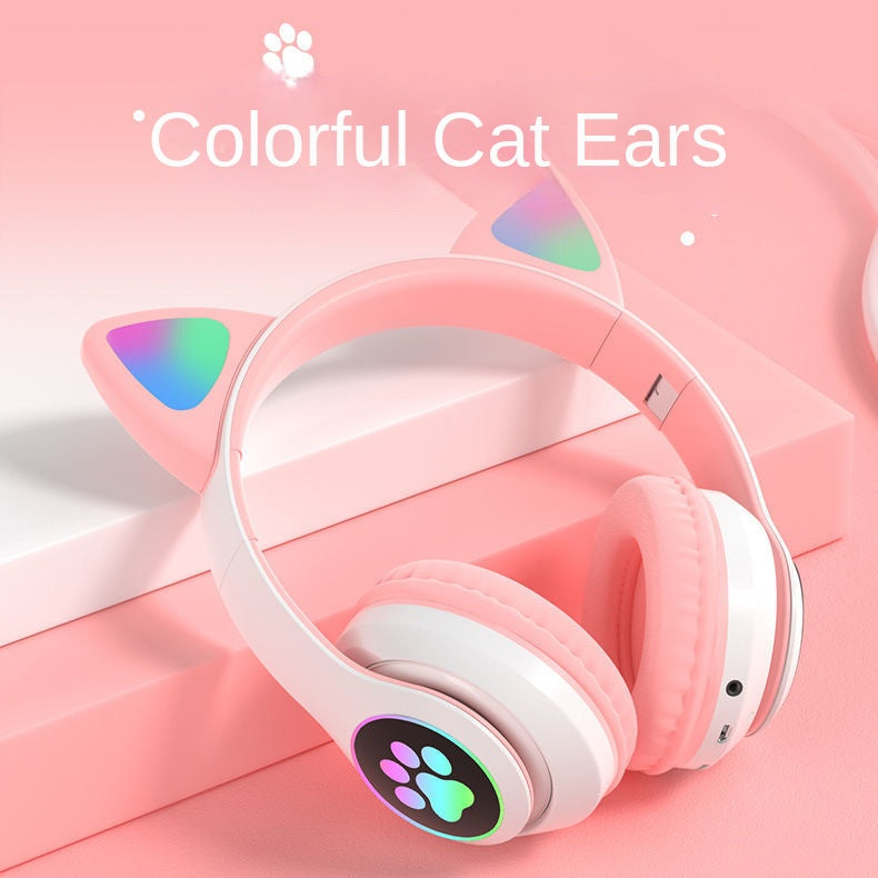 Accessories Cat Ear Luminous Headset STN-28 Girls' Cute Gaming Wireless Headset Bluetooth Headset