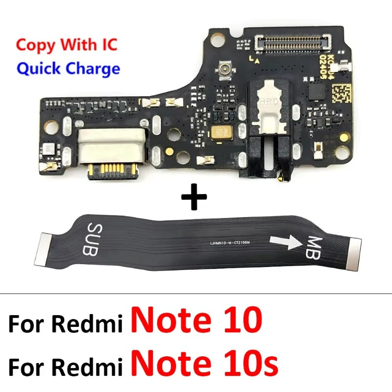 New USB Charger Charging Board Dock Port Connector Main Flex Cable For Xiaomi Redmi Note 10 10s 11 11s 12 12s 13 Pro Plus 4G 5G Xiaomi  Xiao mi phone repair parts