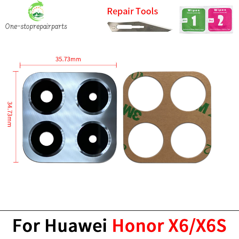 New Rear Back Camera Glass Lens For Huawei Honor X6 X6s X6B X8 5G With Adhesive Huawei phone repair parts