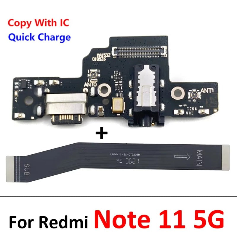 New USB Charger Charging Board Dock Port Connector Main Flex Cable For Xiaomi Redmi Note 10 10s 11 11s 12 12s 13 Pro Plus 4G 5G Xiaomi  Xiao mi phone repair parts