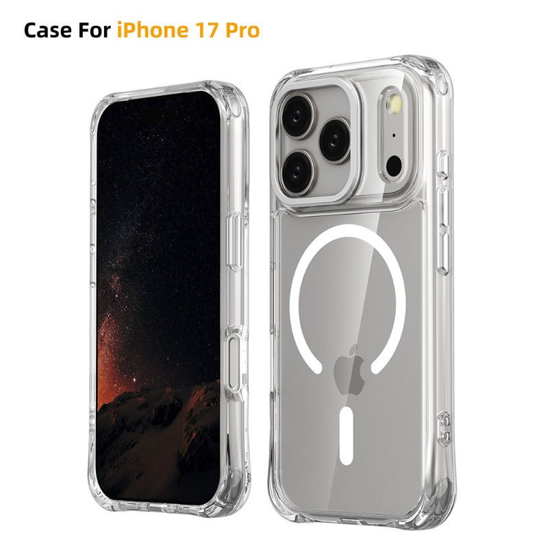 Applicable iPhone 17promax magnetic mobile phone case all-inclusive anti-drop iphone17 transparent mobile phone protective case 17air new case advanced sense magsafe magnetic case super anti-drop Phone accessories