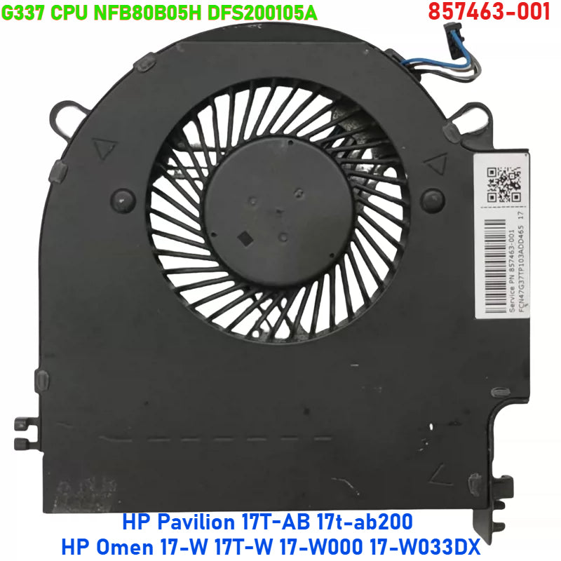 Laptop Heatsink CPU GPU Cooling fan for HP Pavilion TPN-Q174 17-ab  Omen 17-W 17-W100 17-W200 17T-W 17-X  17-ab403nf L05973-001 910441-001 45G37HSTP80 910077-001 862954-001 G38 NFB84B05H 857463-001 Notebook Cooling Radiator Heatsink HP laptop repair