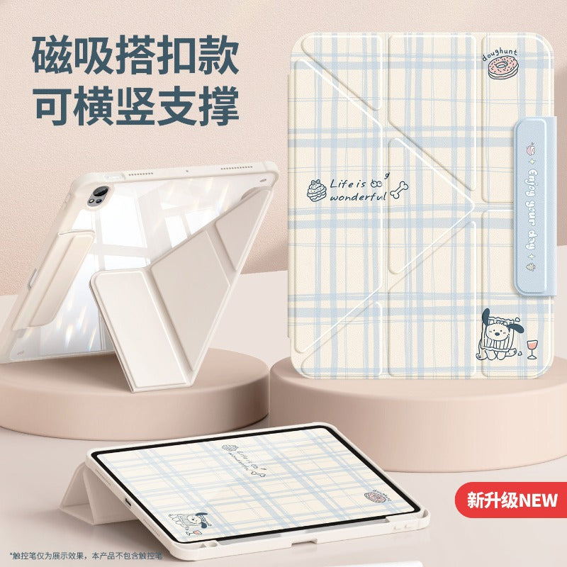 For huawei tablet case 2026 new matepad115s tablet case air12 with pen slot 2024 light and thin 11.5 inch magnetic buckle padpro anti-bend and fall se happy puppy Tablet Accessories