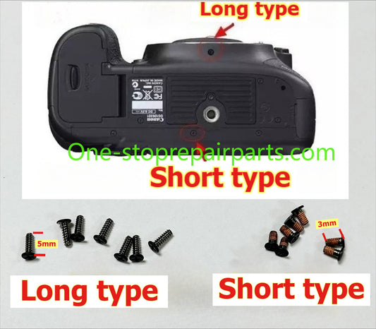 5PCS Short Long Canon Camera screws 5D2 5D3 6D2 5D4 6D 80D 77D LL1524 body screws shell screws Digital Camera Repair parts