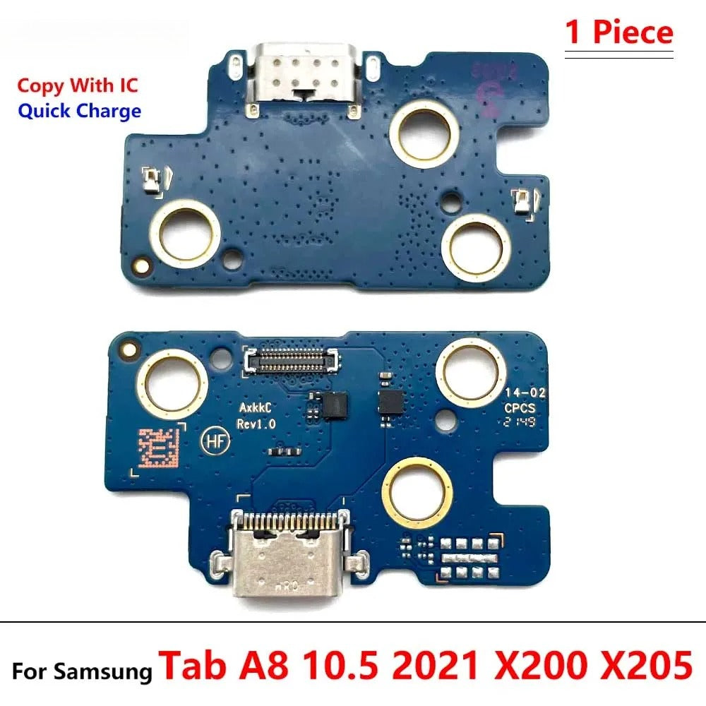 10Pcs USB Micro Charger Charging Port Dock Connector Microphone Board Flex Cable For Samsung Tab A8 10.5 2021 X200 X205 Samsung phone repair parts