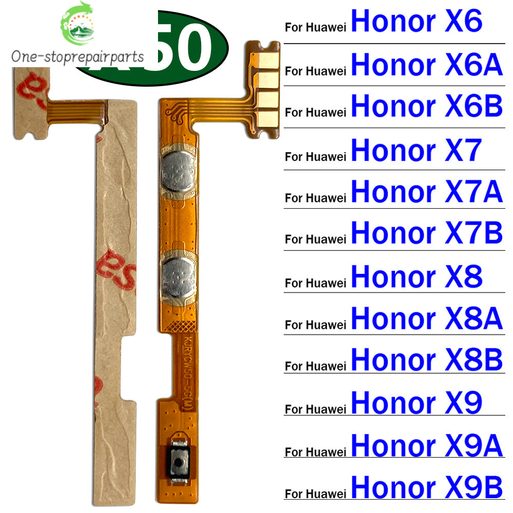 50Pcs, Power On Off Volume Side Button Key Flex Cable For Huawei Honor X5 X6 X6s X6A X6B X7 X7A X7B X8 X8A X8B X9 X9A X9B 4G 5G Huawei phone repair parts