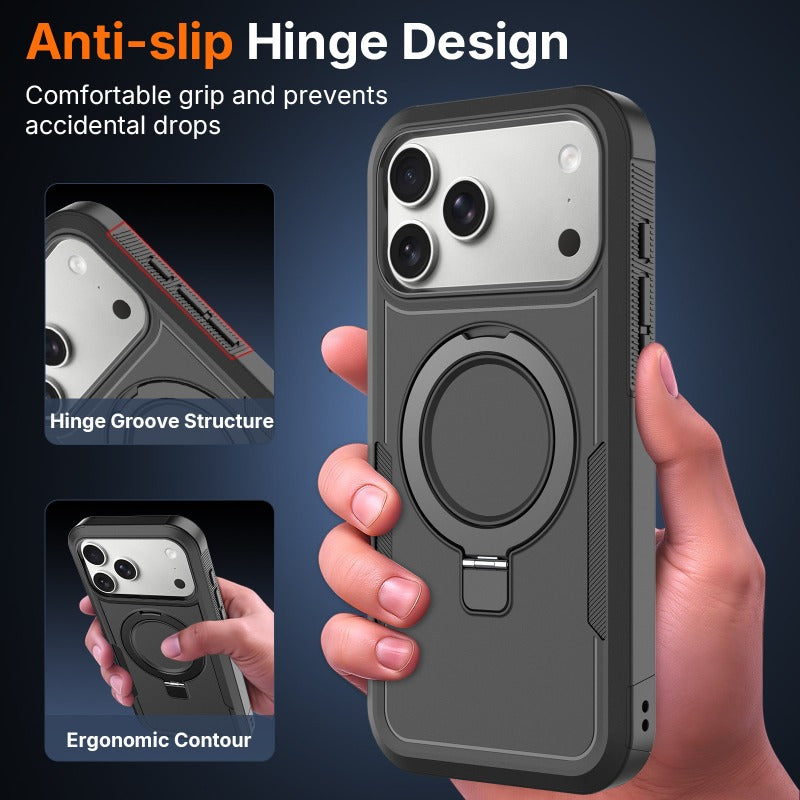 New magnetic bracket mobile phone case for iPhone iphone18promax mobile phone case 16/17 anti-drop advanced 15 bracket 14Pro mech hard case Phone accessories