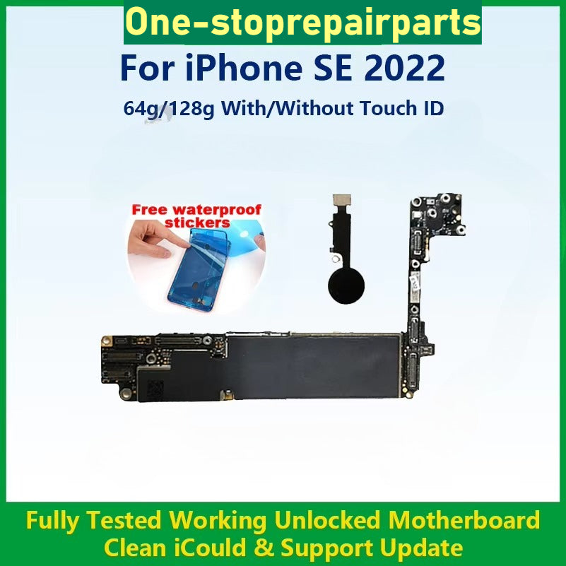 For iPhone SE 2020 Mainboard With Touch ID Cleaned iCloud Fully Tested 100%Working Unlocked Motherboard For iPhone SE 2022 iPhone phone repair parts