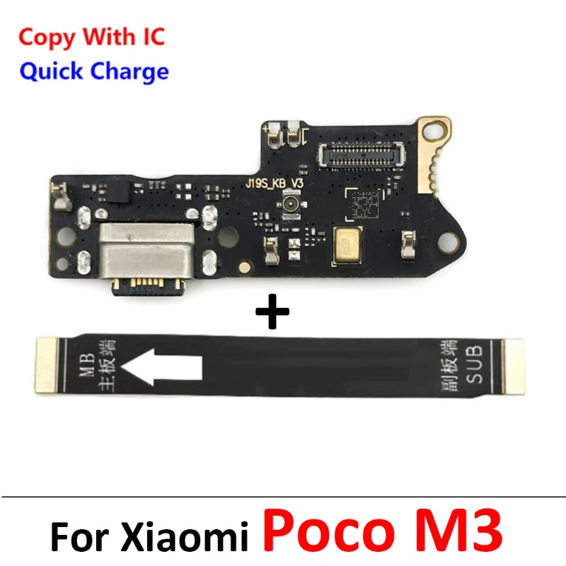 10Pcs/Lot, USB Charging Board Connector Port Dock Flex Cable For Xiaomi Poco F1 F2 F3 F4 F5 X3 X4 X5 X6 M3 M4 M5s Pro 4G 5G GT  Xiaomi  Xiao mi phone repair parts
