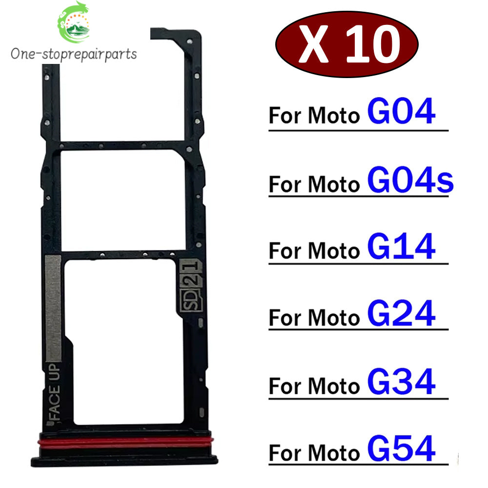 10Pcs/Lot，New For Motorola Moto G04 G04s G14 G24 G34 G54 SIM Card Tray Slot Holder Adapter Accessories Motorola phone repair parts
