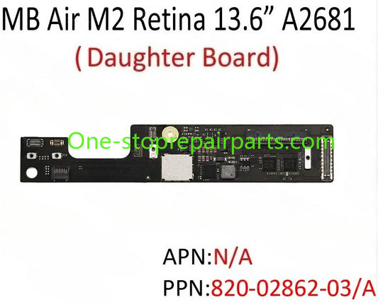 New Programmed Full Function for MacBook Air Retina 13.6" M2 A2681 Keyboard/Audio Jack/Touch ID/LAS/Logic Board Connector Board 820-02862-A Macbook repair parts