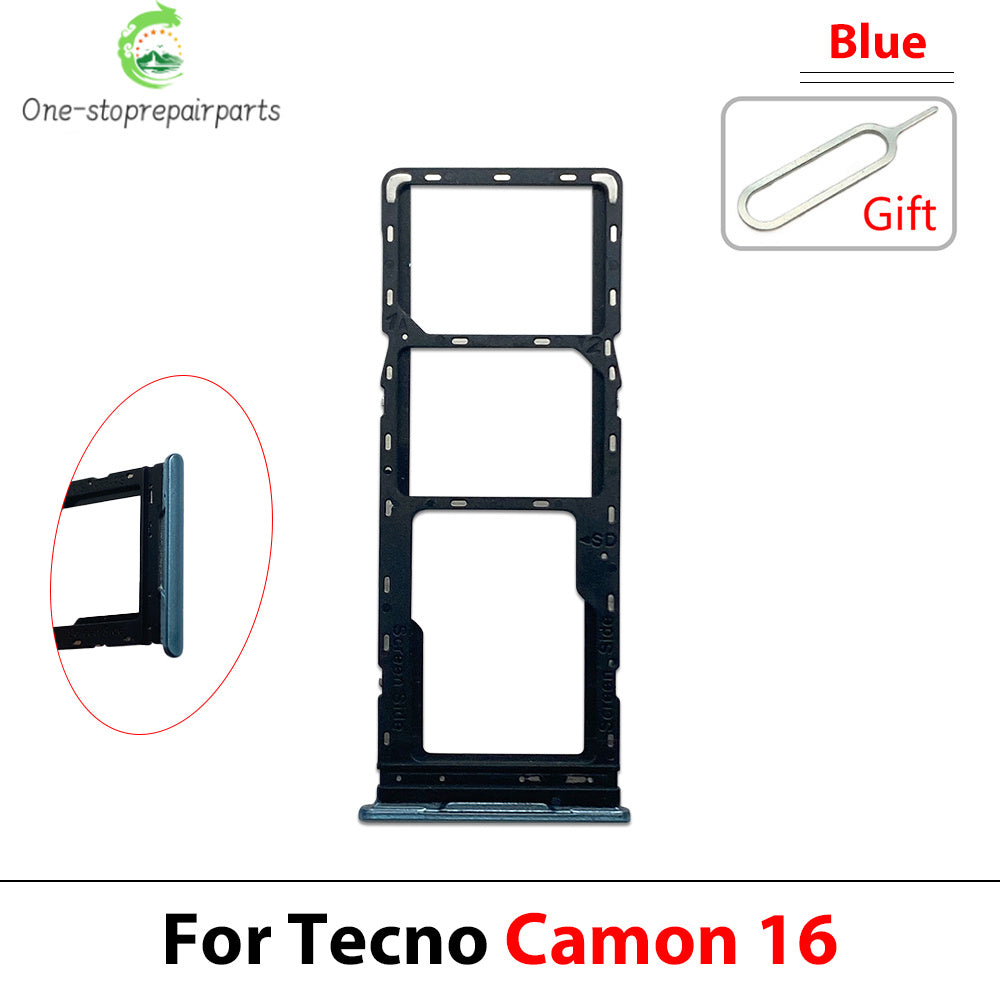 New For Tecno Camon 16 17 17P 18 18P 19 20 Pro Neo Premier SIM Card Slot SD Card Tray Holder Adapter Repair Parts Tecno phone repair parts