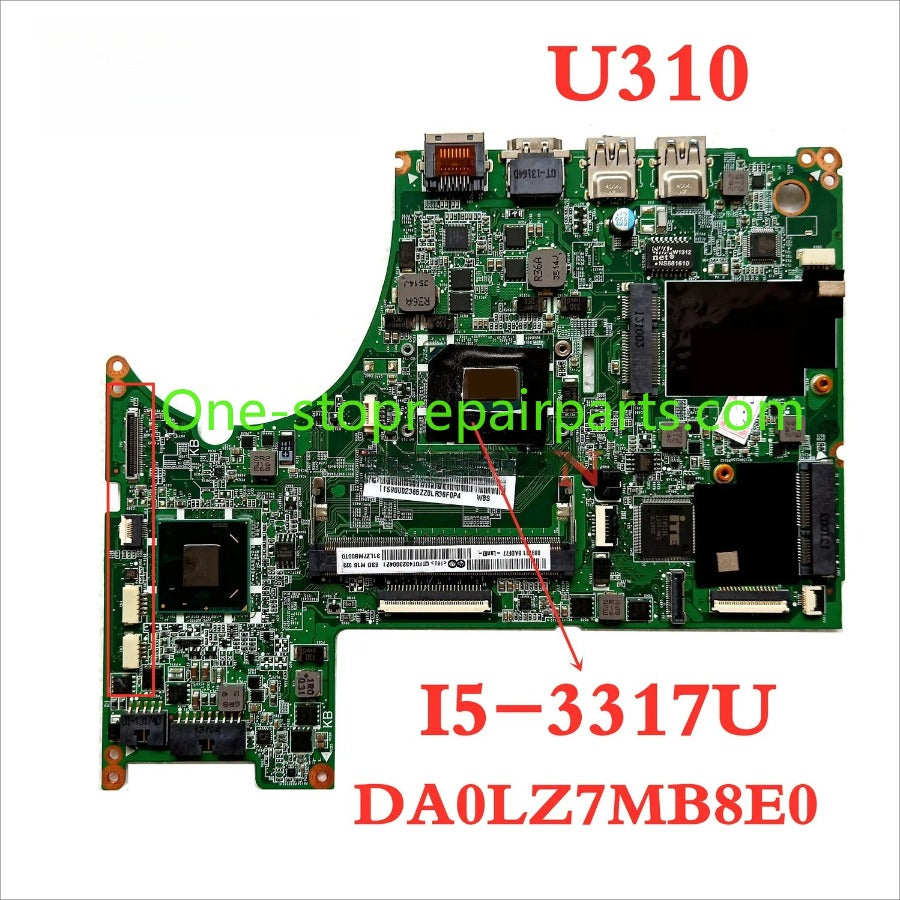 DA0LZ7MB8E0 Motherboard For lenovo ideaPad U310 Laptop Motherboard 90000280 With I3 I5 I7 CPU DDR3 100% test work  Lenovo laptop repair parts