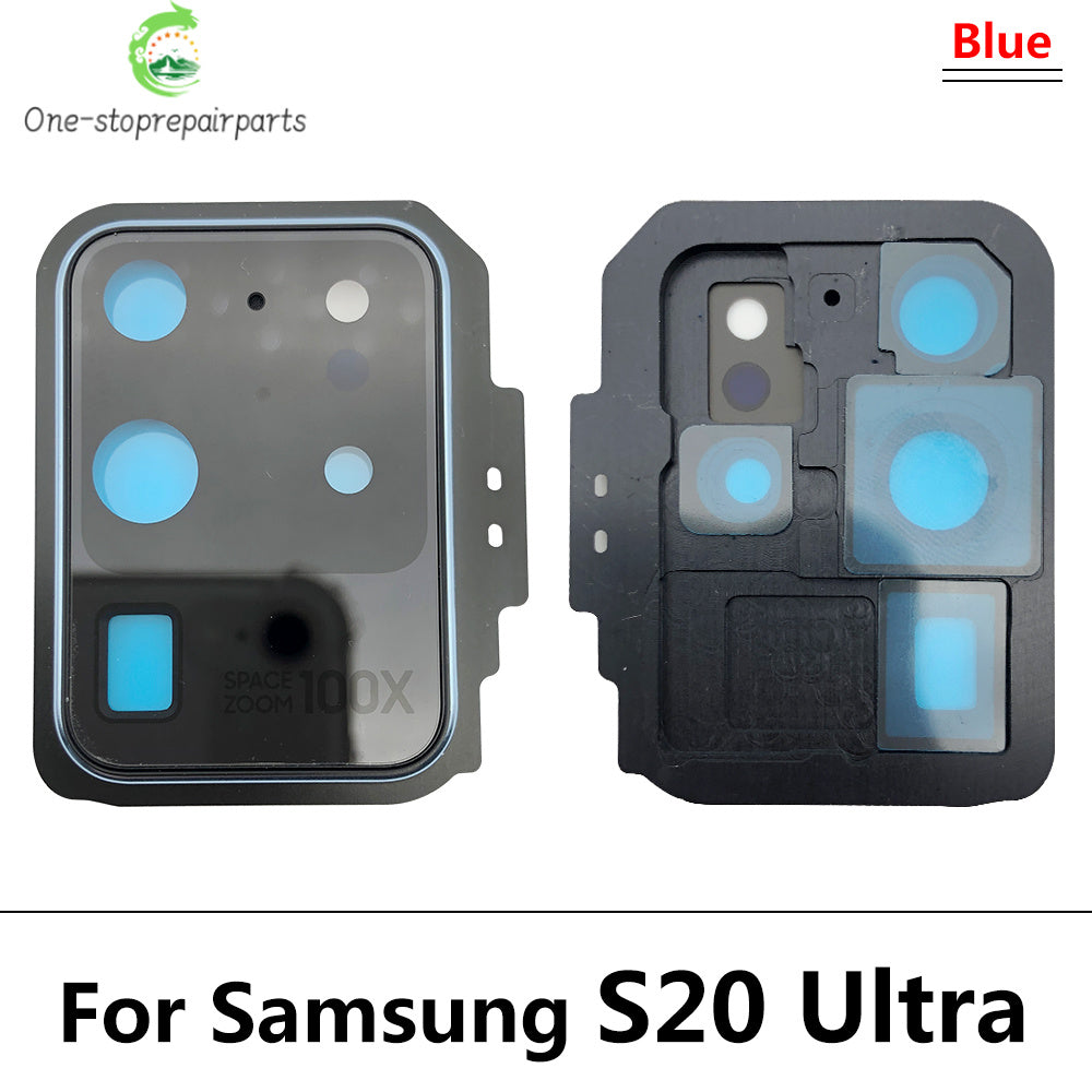 10Pcs/Lot, Rear Camera Glass Lens Back Camera Glass Cover Frame For Samsung S20 Plus S20 Ultra Replacement Parts Samsung phone repair parts