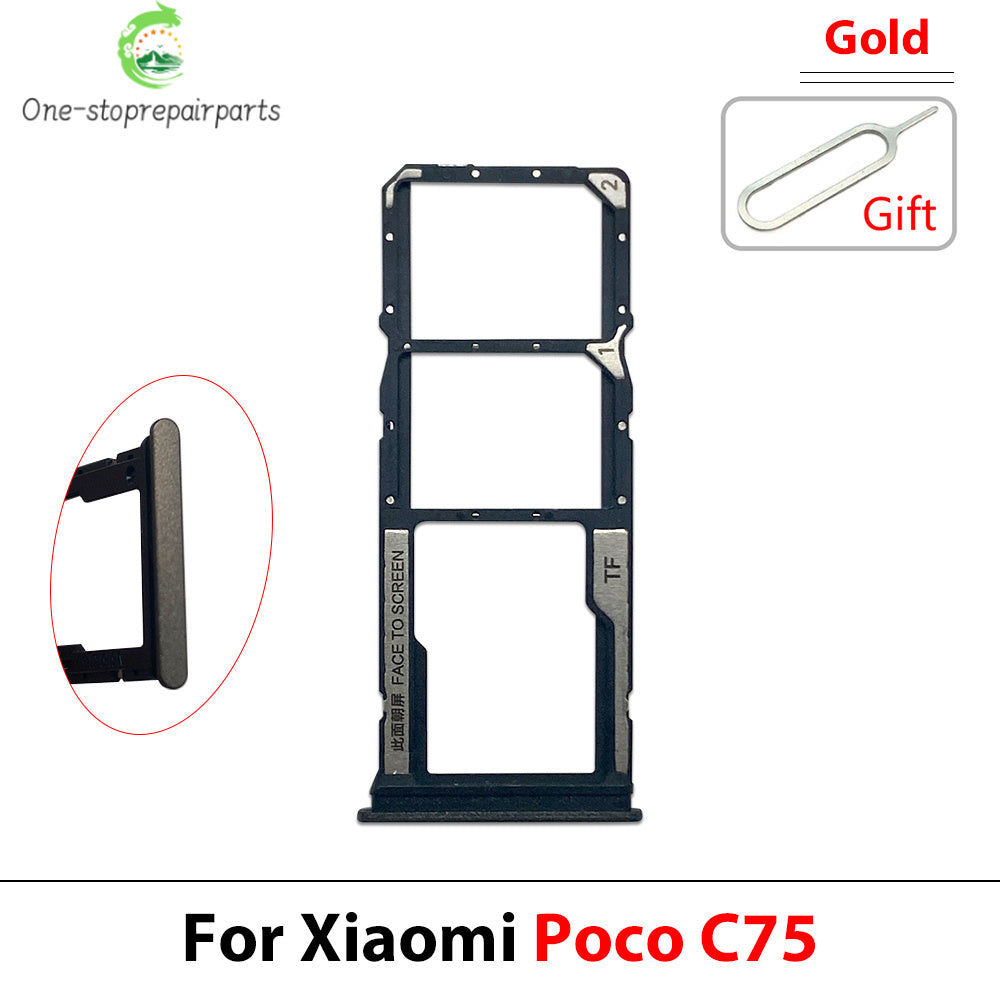 New SIM Card Slot SD Card Tray Holder Adapter For Xiaomi Poco C40 C65 C75 Repair Parts  Xiaomi  Xiao mi phone repair parts