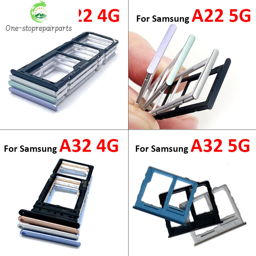 SIM Card Tray Slot Holder Adapter Accessories For Samsung A22 A32 4G 5G Replacement Spare Parts Samsung phone repair parts