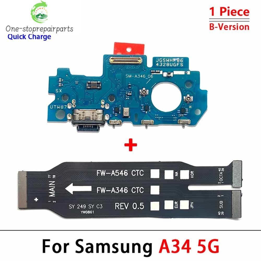 New USB Charging Port Dock Charger Connector Main Board Flex Cable For Samsung A22 A32 A52 A72 A33 A53 A24 A34 A54 4G 5G Samsung phone repair parts