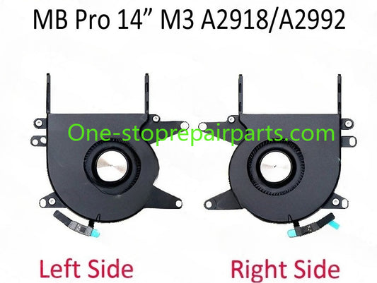 Laptop A2918 A2992 Fan for Macbook Pro M3 14.2" Left and Right Side CPU Fan Cooling Cooler Fan Pair 2023 Year Macbook repair parts