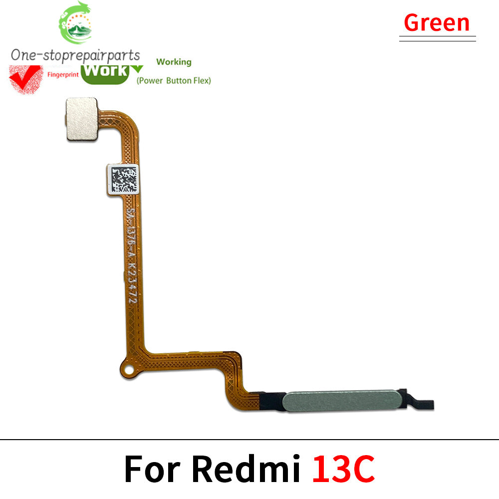 New Fingerprint For Xiaom Redmi 12 12C 13C 10C Home Button Fingerprint Menu Return Key Recognition Sensor Flex Cable Redmi phone repair parts