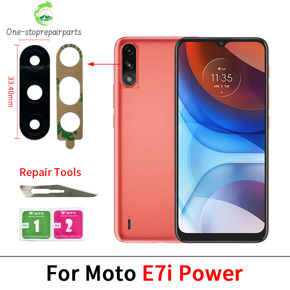 Back Rear Camera Glass Lens For Moto E4 E7 E6 E6s E5 E7i Plus Play Power E20 E30 E40 E22 E32 E13 E22i With Adhesive Motorola phone repair parts
