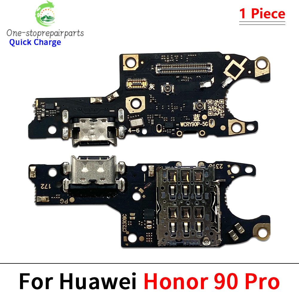 10Pcs, USB Charging Port Dock Charger Plug Connector Board Flex Cable For Huawei Honor 60 70 80 90 Pro Se Magic 4 5 6 Pro Lite Huawei phone repair parts
