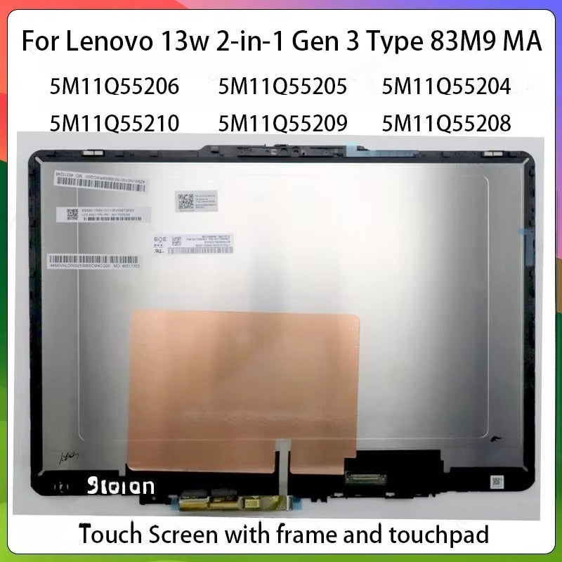 13.3" For Lenovo 13w 2-in-1 Gen3 Type 83M9 83MA Laptop LCD Touch Screen Assembly Display Panel 5M11Q55204 5M11Q55205 5M11Q55206 Lenovo laptop repair parts