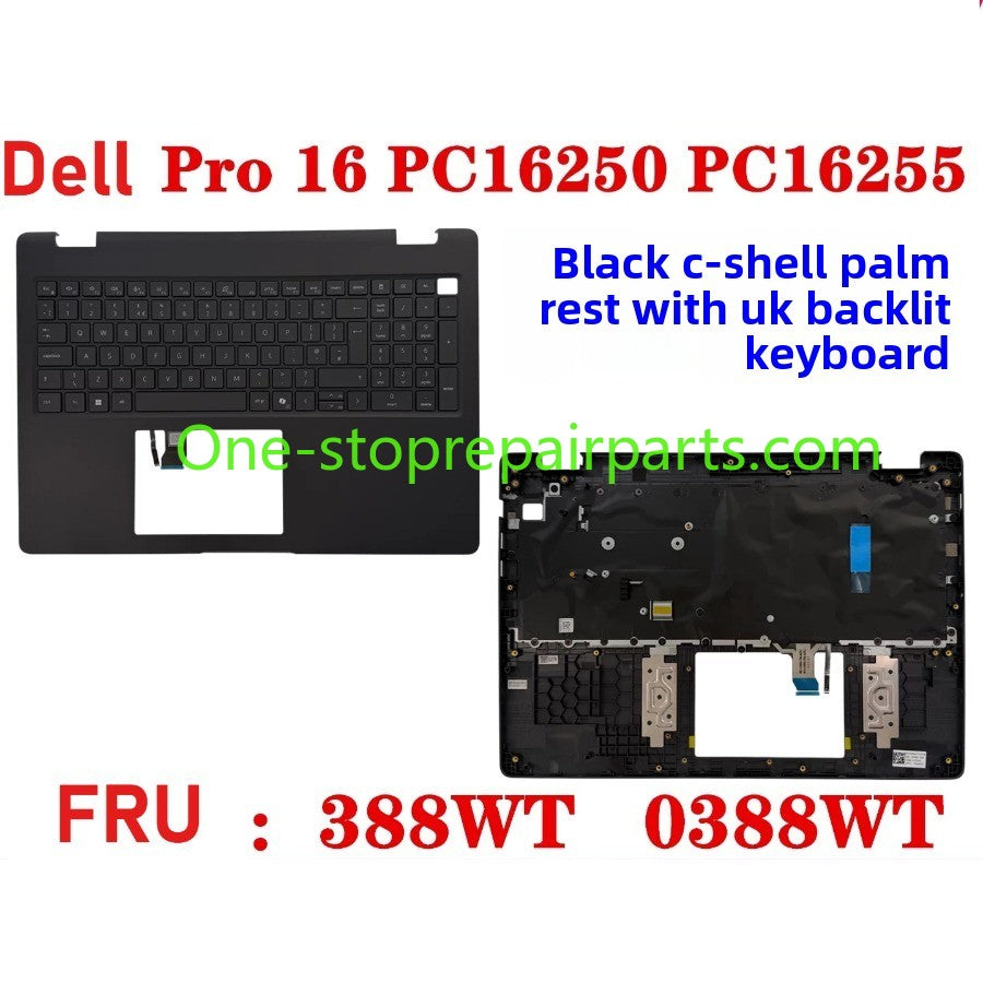 Cover case Keyboard for Dell Pro 16 PC16250 PC16255 Cover case for Dell Pro 16 PC16255 PC16250 LCD Back Cover Bezel frame topcase palmrest upper bottom HINGE 0V1T1X 0388WT 0Y55N3 099TK0 006R8M Dell laptop repair parts