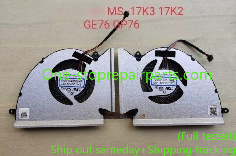Cooler cooling fan For MSI MS-17K3 17K2 GE76 GP76 N451 N452 N452 12V PABD1A010SHR PABD1A010SHl Laptop CPU GPU fan