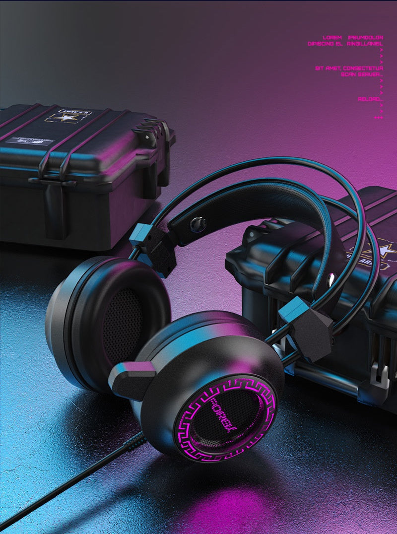 Accessories Headset Luminous Headset FVG93 Wired Wired Headset Desktop Computer Gaming Luminous Gaming Headset