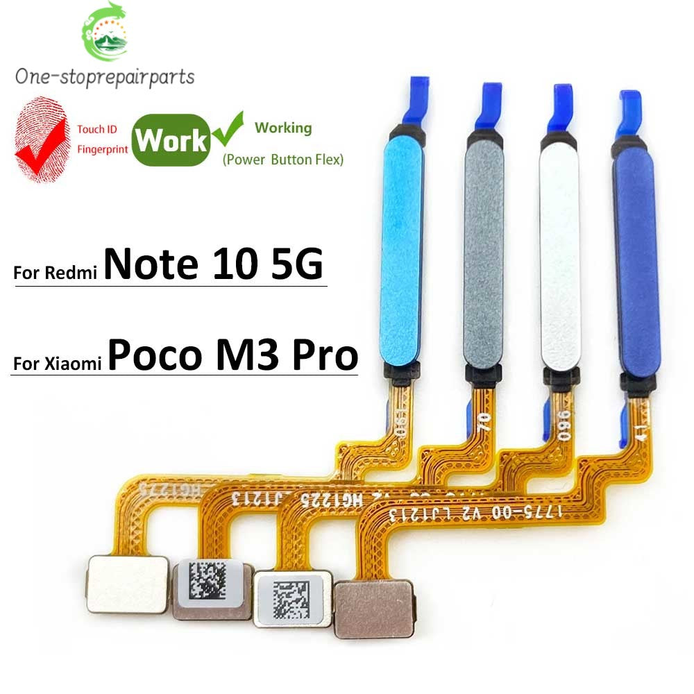New For Xiaomi Poco M3 Pro / For Redmi Note 10 5G Home Button FingerPrint Touch ID Sensor Flex Cable Replacement Parts  Xiaomi  Xiao mi phone repair parts