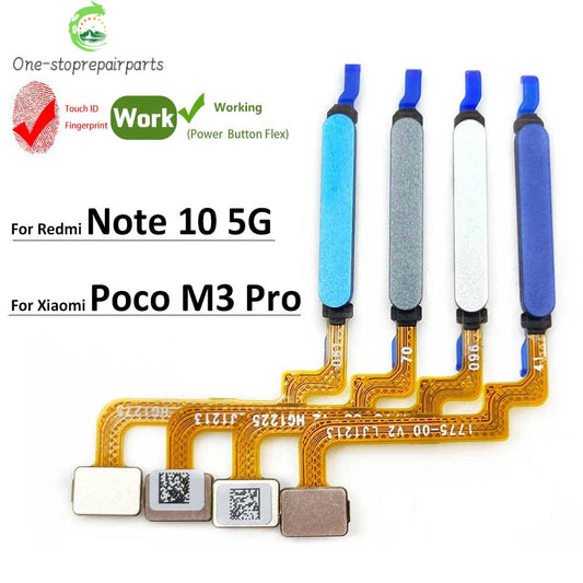 New For Xiaomi Poco M3 Pro / For Redmi Note 10 5G Home Button FingerPrint Touch ID Sensor Flex Cable Replacement Parts  Xiaomi  Xiao mi phone repair parts