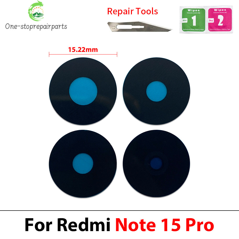 Rear Back Camera Glass Lens For Xiaomi Redmi Note 14 15 Pro Plus 4G 5G With Adhesive Sticker  Xiaomi  Xiao mi phone repair parts