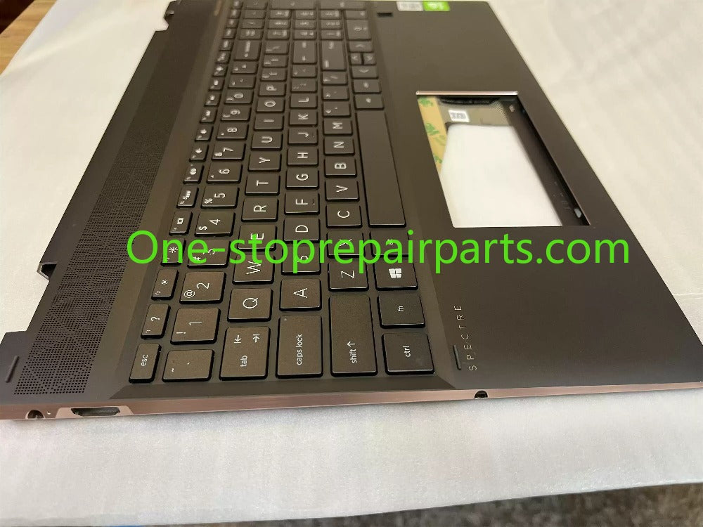 Cover case For HP Spectre X360 15-DF 15-Df0011tx5 TPN-Q213 back housing bezel topcase palmrest keyboard L38097-001 D Case Bottom Brown Blue