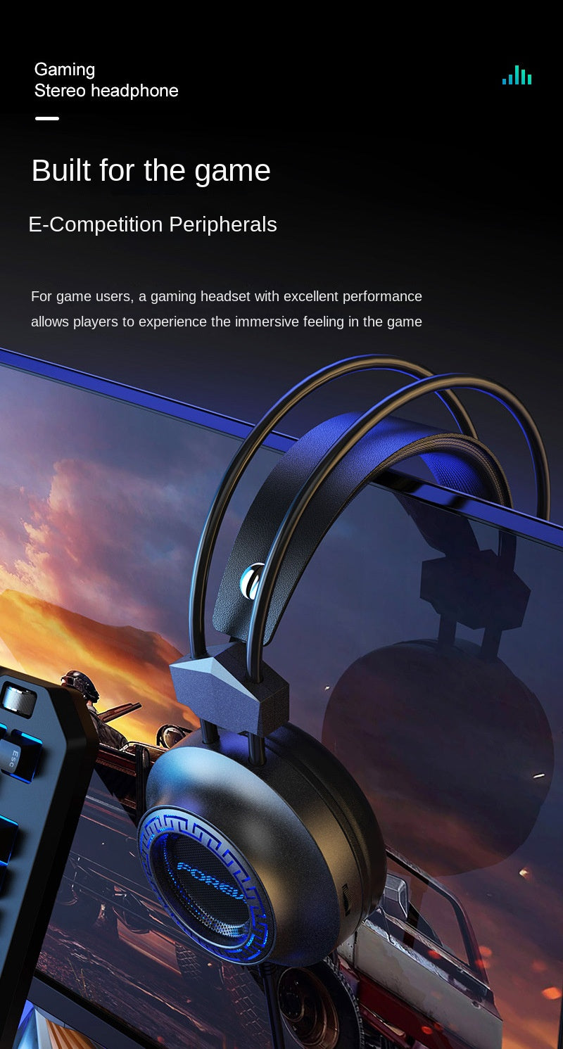 Accessories Headset Luminous Headset FVG93 Wired Wired Headset Desktop Computer Gaming Luminous Gaming Headset