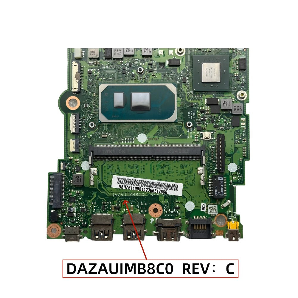 DAZAUIMB8C0 For Acer A515-55G Laptop Motherboard With i3-1005G1 i5-1035G1 i7-1065G7 CPU 4GB-RAM MX350-2GB NBHZB1100B NBHZB1100C Acer laptop repair parts