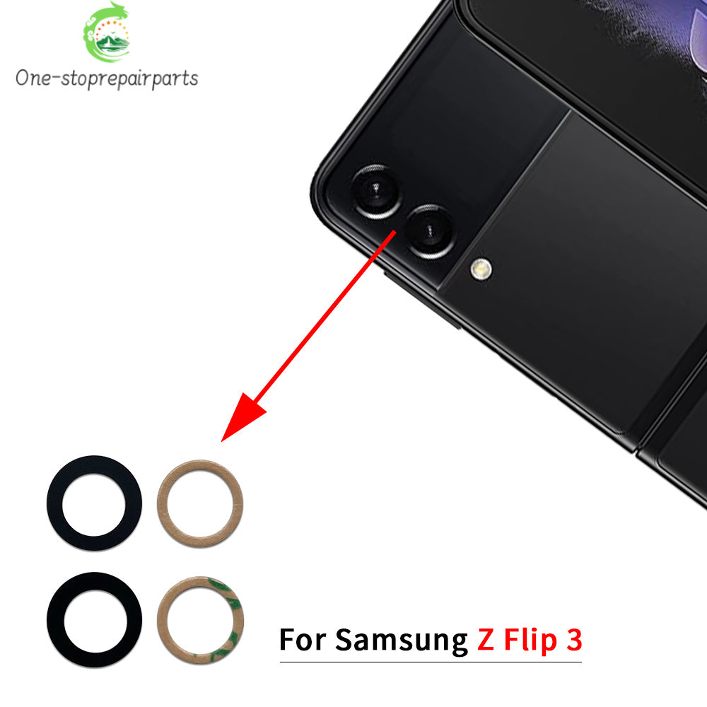 New Camera Glass For Samsung Z Flip 2 3 4 5 6 / Z Fold 2 3 4 5 6 5G Rear Back Camera glass Lens With Glue Adhesive Samsung phone repair parts