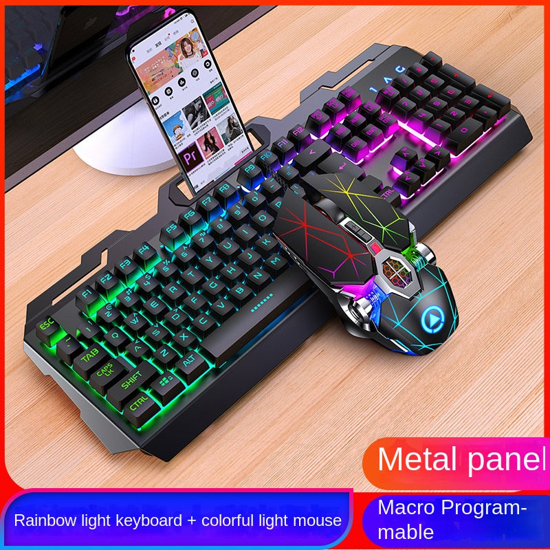 Accessories Game keyboard, mouse, earphones three-piece set, mechanical feel keyboard and mouse set