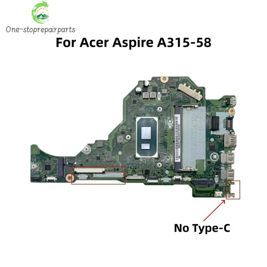 FH5AT LA-K093P For Acer Aspire A315-58 Laptop Motherboard With i3-1115G4 i5-1135G4 i7-1165G7 CPU 4G/8G-RAM NBADD11004 NBADD11007 Acer laptop repair parts