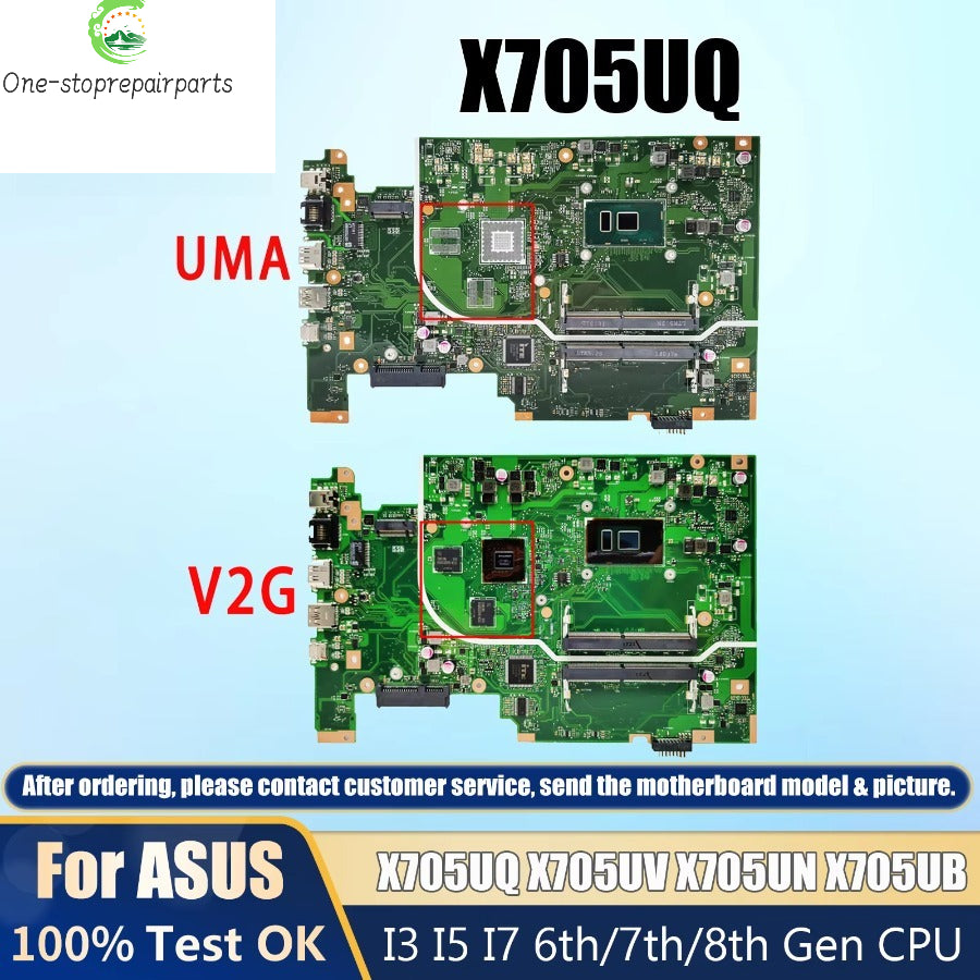 X705UAP With 4405U CPU Laptop Motherboard For Asus X705UNR X705UBR X705UN X705UV X705UVP X705UQR X705UQ X705UA X705UAP Mainboard ASUS laptop repair parts