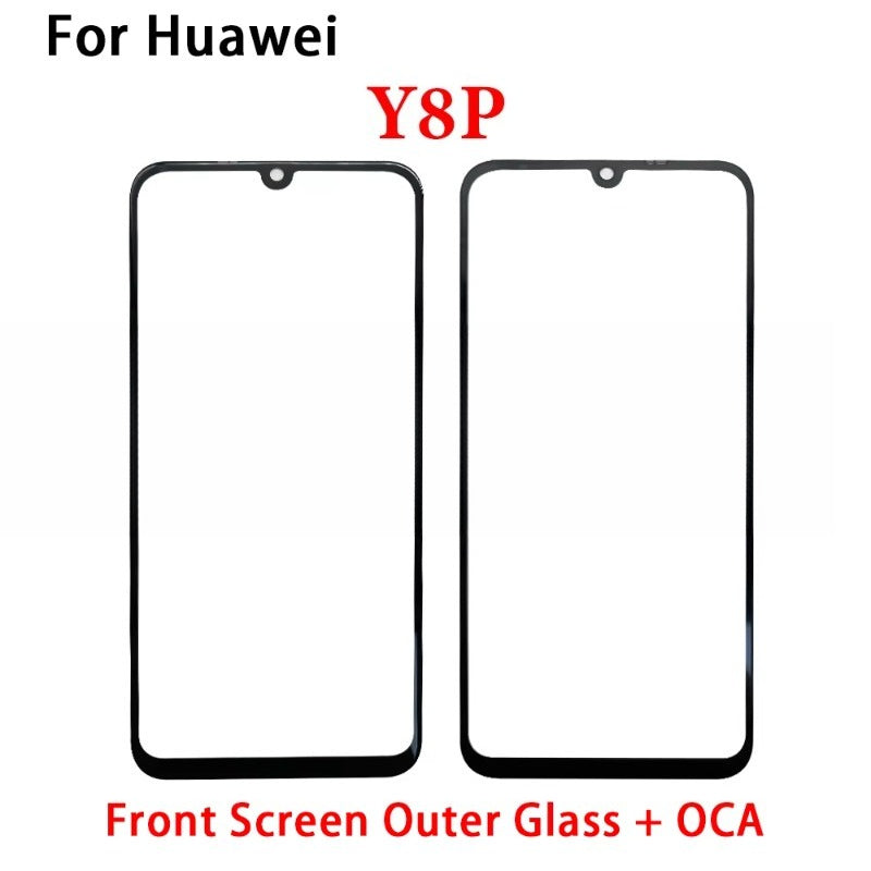 Screen Front Outer Glass+OCA For Huawei Y6P Y7A Y7P Y8P Y8s Y9A Y9s Y9 Prime 2019 P30 P40 Lite E 5G Screen Touch Panel Glass Huawei phone repair parts