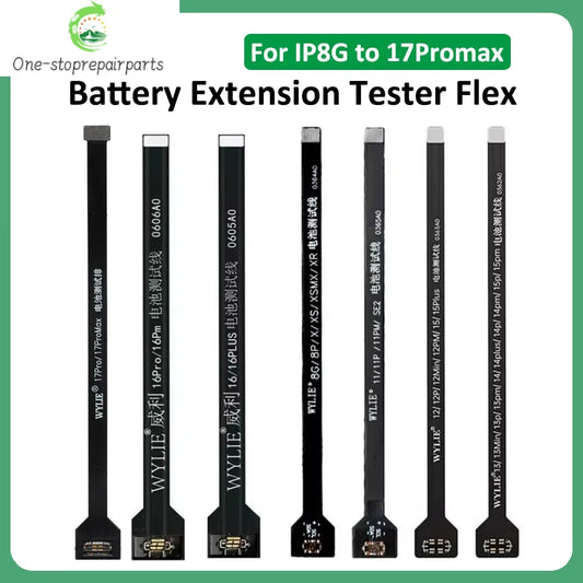 For iPhone 17 Pro Max WYLIE Battery Extension Tester Flex Cable For iPhone 8 8P X XS XSM XR 12 13 14 16 Mobile Phone Repair Tool Professional Repair Tools
