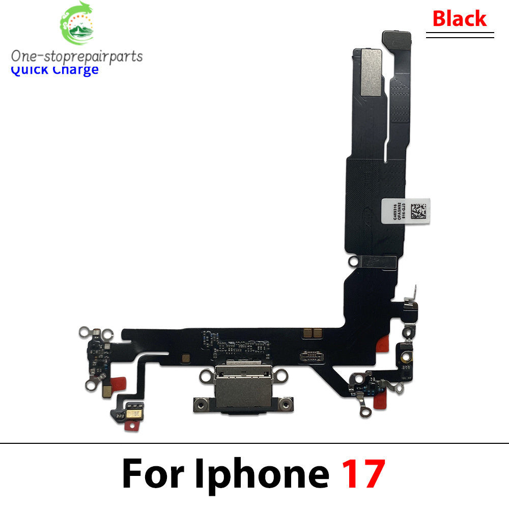 New For iPhone 17 / For iPhone 16E USB Micro Charger Charging Port Dock Connector Microphone Board Flex Cable iPhone phone repair parts