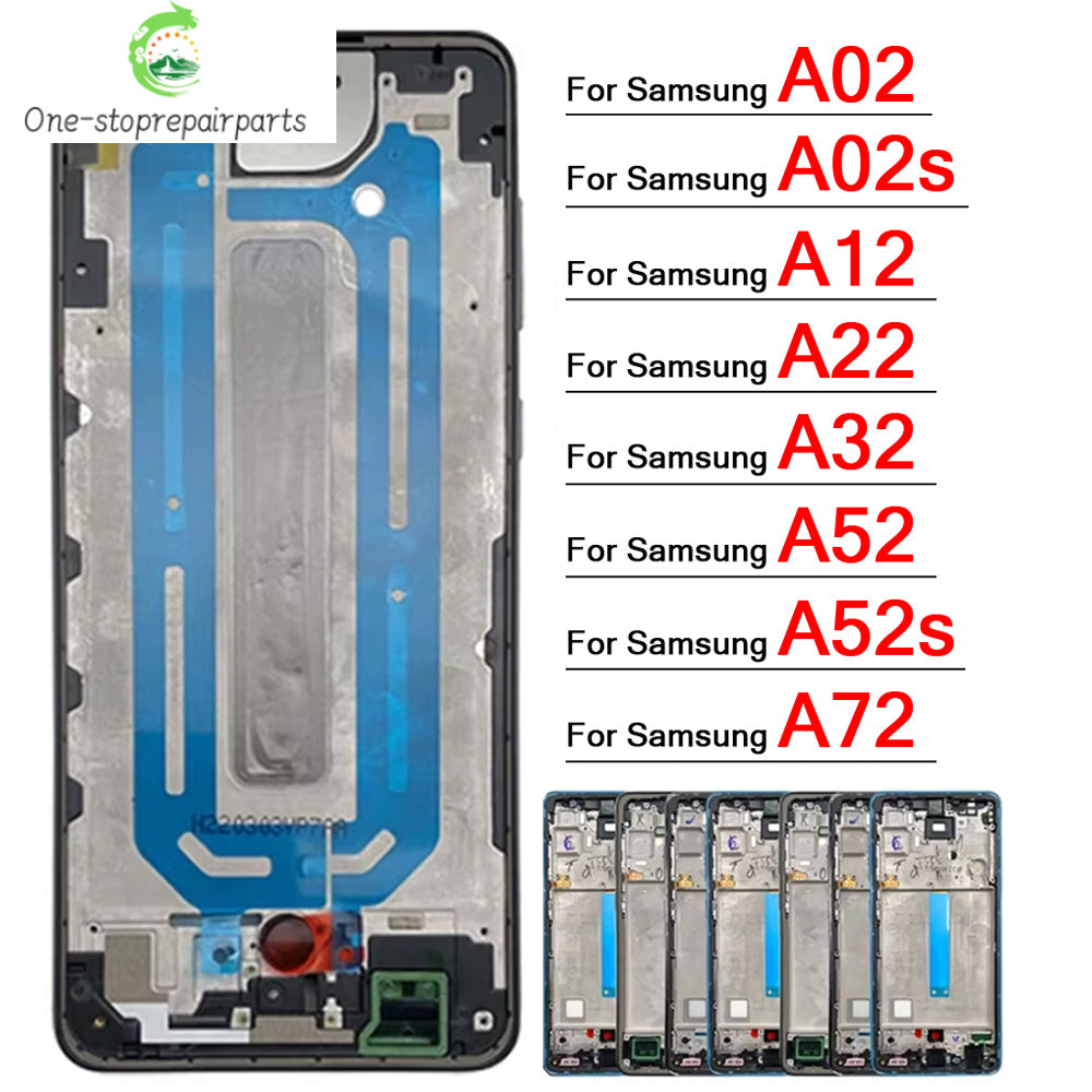 New Front Housing LCD Display Frame For Samsung A02 A02s A12 A22 A32 A52 A52s A72 4G 5G Housing Middle Frame Bezel Plate Cover Samsung phone repair parts