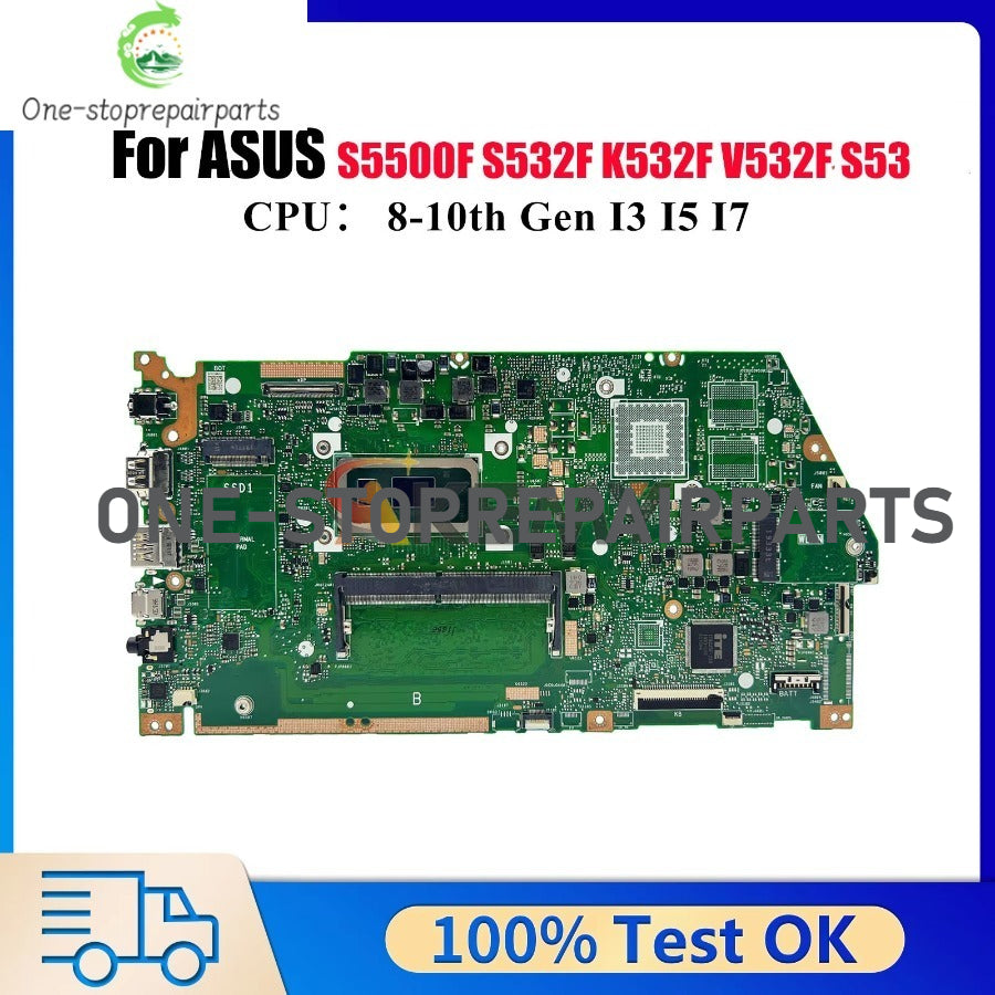 X532FA Laptop Motherboard For ASUS S5500F X532F K532F X532FL K531F S531F X532FAC V532F X532FLC S532F Mainboard With I3 I5 I7 CPU ASUS laptop repair parts