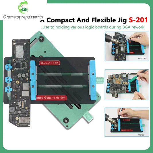 SoFix S-201 Generic Logic Board Holderm Fixture For Macbook PCB Solderinging BGA IC Chip Maintenance Fixture Motherboard Repair Professional Repair Tools