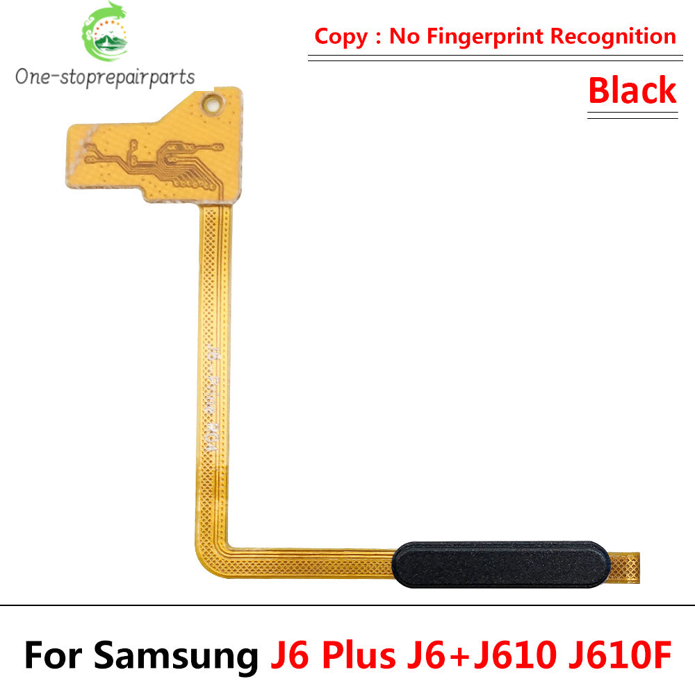 10Pcs/Lot, Home Button FingerPrint Touch ID Sensor Power Flex Cable Ribbon For Samsung J6 Plus J6+ J6plus J610 J610F Samsung phone repair parts