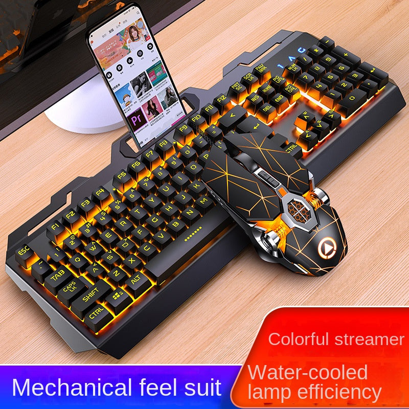 Accessories Game keyboard, mouse, earphones three-piece set, mechanical feel keyboard and mouse set