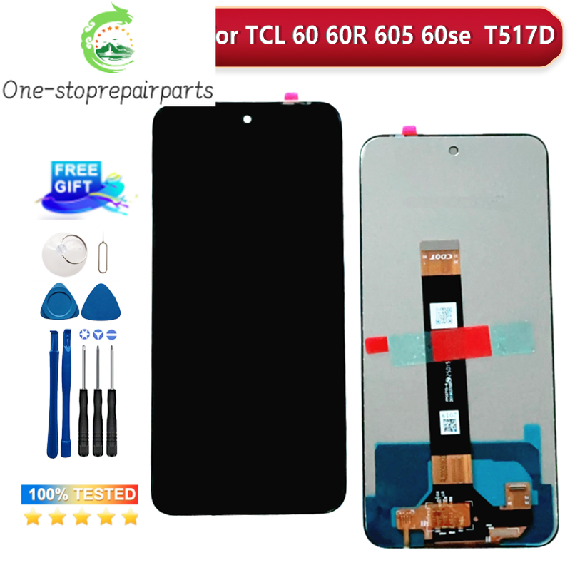 6.8"Original For TCL 60 60R 60SE 605 60 SE NxtPaper LCD Display Screen Frame Touch Panel Digitizer For TCL 60 SE NxtPaper Screen TCL phone repair parts