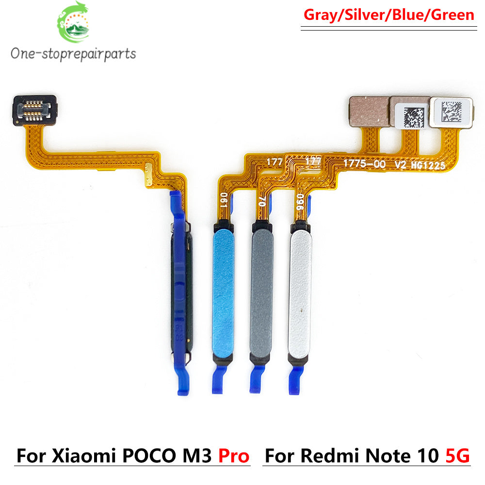 New For Xiaomi Poco M3 Pro / For Redmi Note 10 5G Home Button FingerPrint Touch ID Sensor Flex Cable Replacement Parts  Xiaomi  Xiao mi phone repair parts