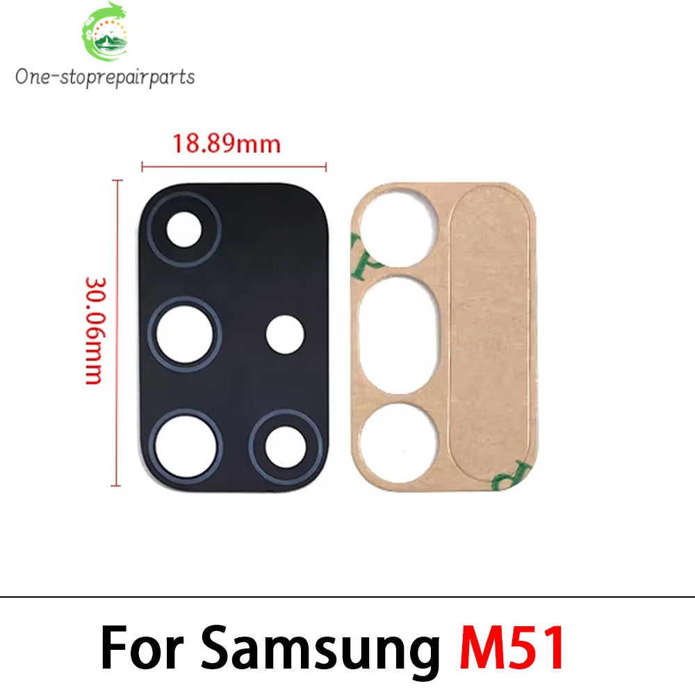 Rear Back Camera Glass Lens With Sticker For Samsung M10 M20 M30 M40 M12 M21 M21s M31 M31s M51 M32 M14 M54 M53